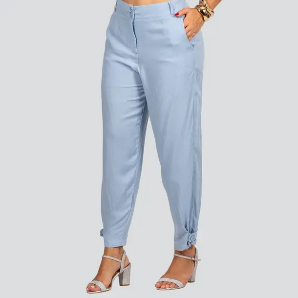 Calça Feminina Cenoura Crepe .3085C Azul