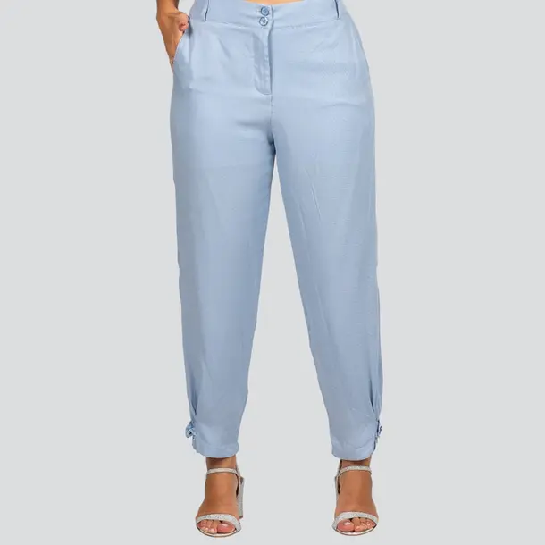 Calça Feminina Cenoura Crepe .3085C Azul