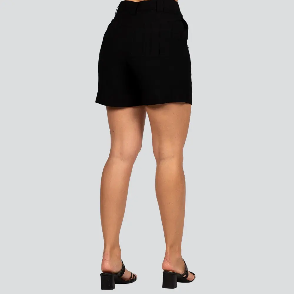 Bermuda Feminina Alfaiataria com Bolso Nervuras .52287