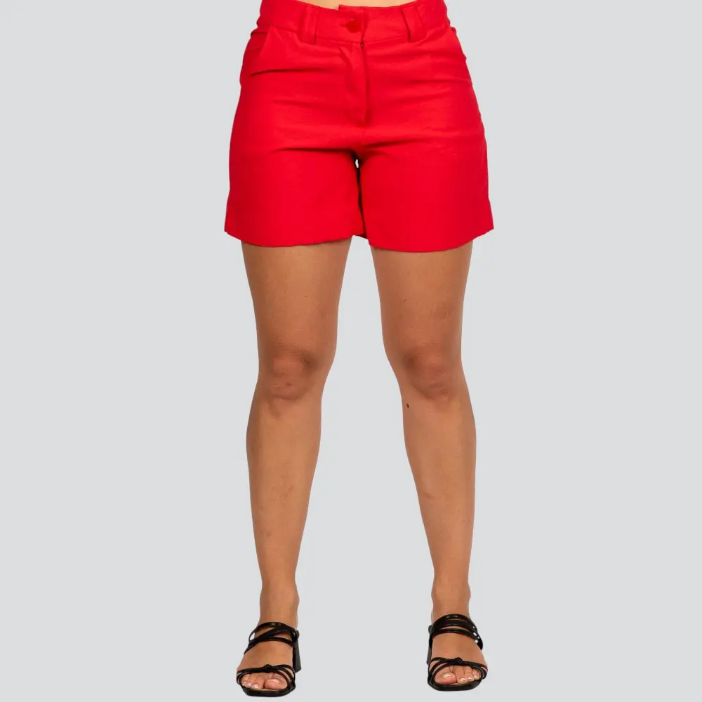 Bermuda Feminina Alfaiataria com Bolso Nervuras .52287