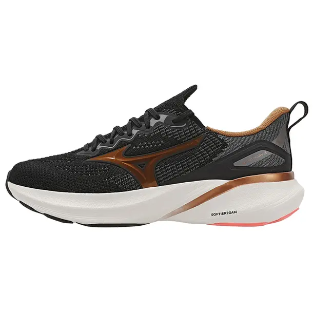 Tênis Jogging Feminino Mizuno Esportivo .GLOW 3 Preto/Bronze
