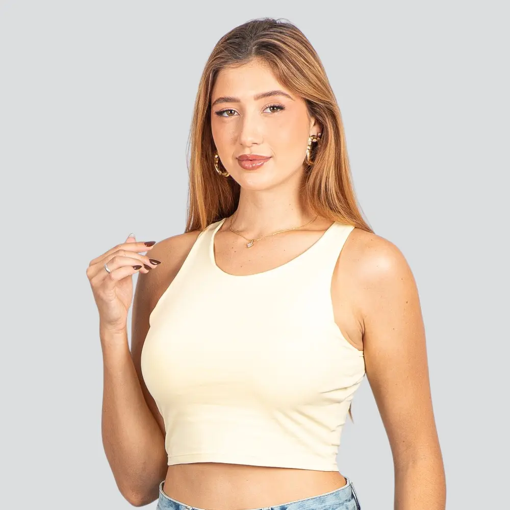 Cropped Feminino Poliamida Alça Média .119-1
