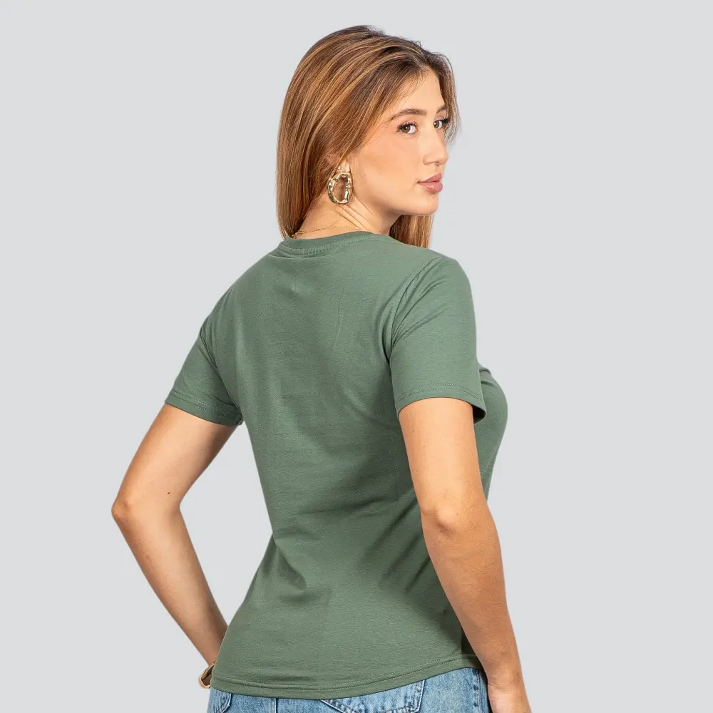 Blusa Básica Manga Curta em Algodão .91009302