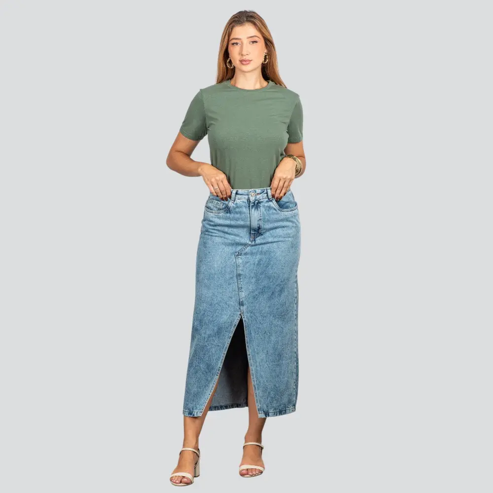 Blusa Básica Manga Curta em Algodão .91009302