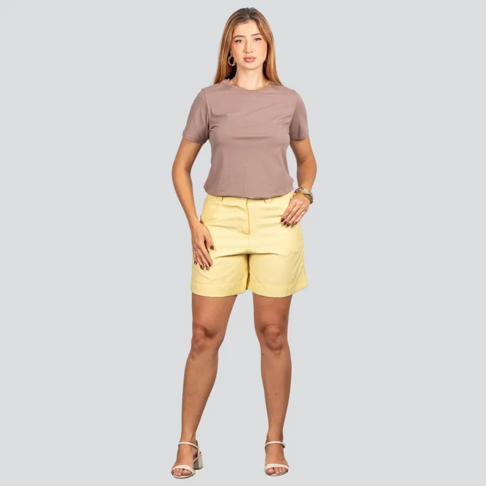 Blusa Básica Manga Curta em Algodão .91009302