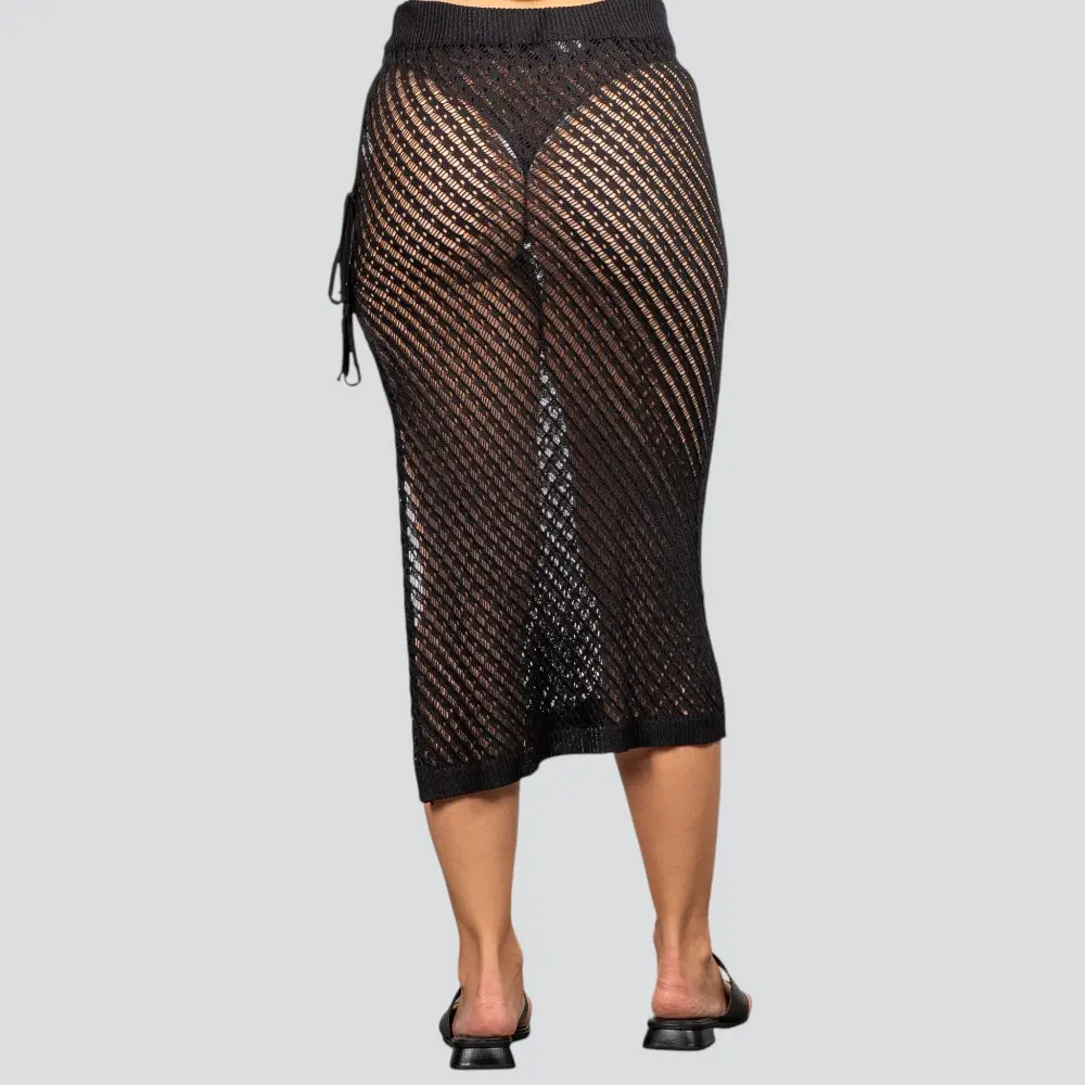 Saia Feminina Midi Crochê Com Fenda .FO97352S