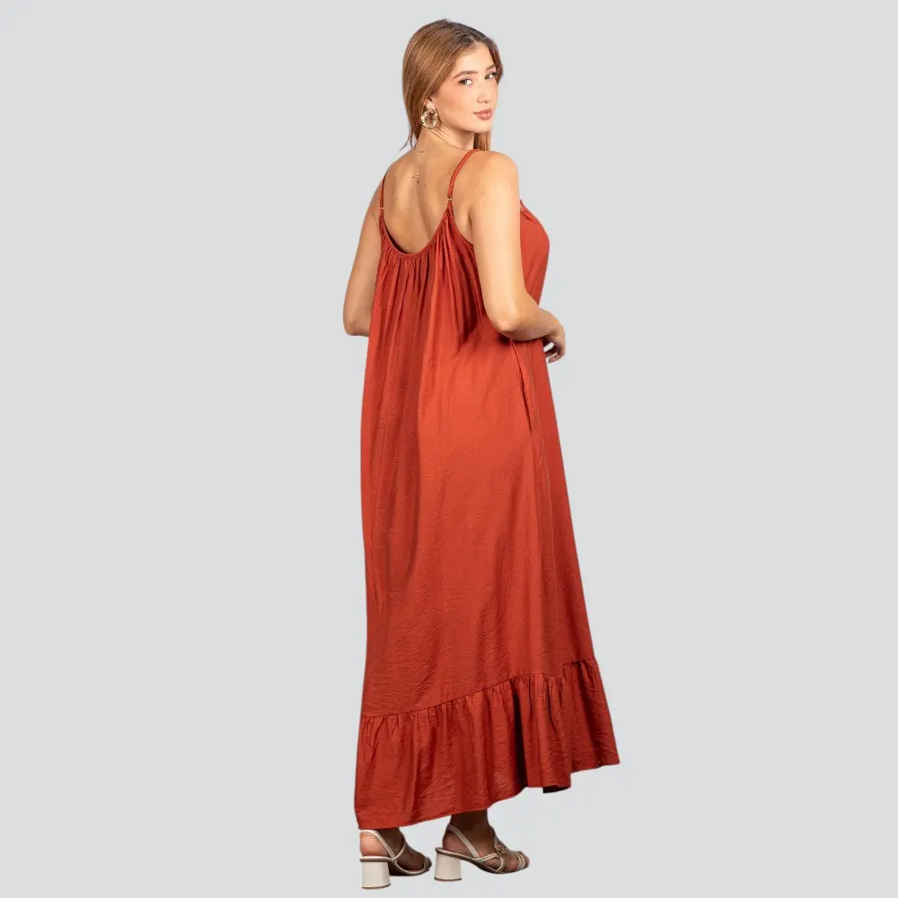 Vestido Feminino Longo Amplo com Pedraria .FV66129