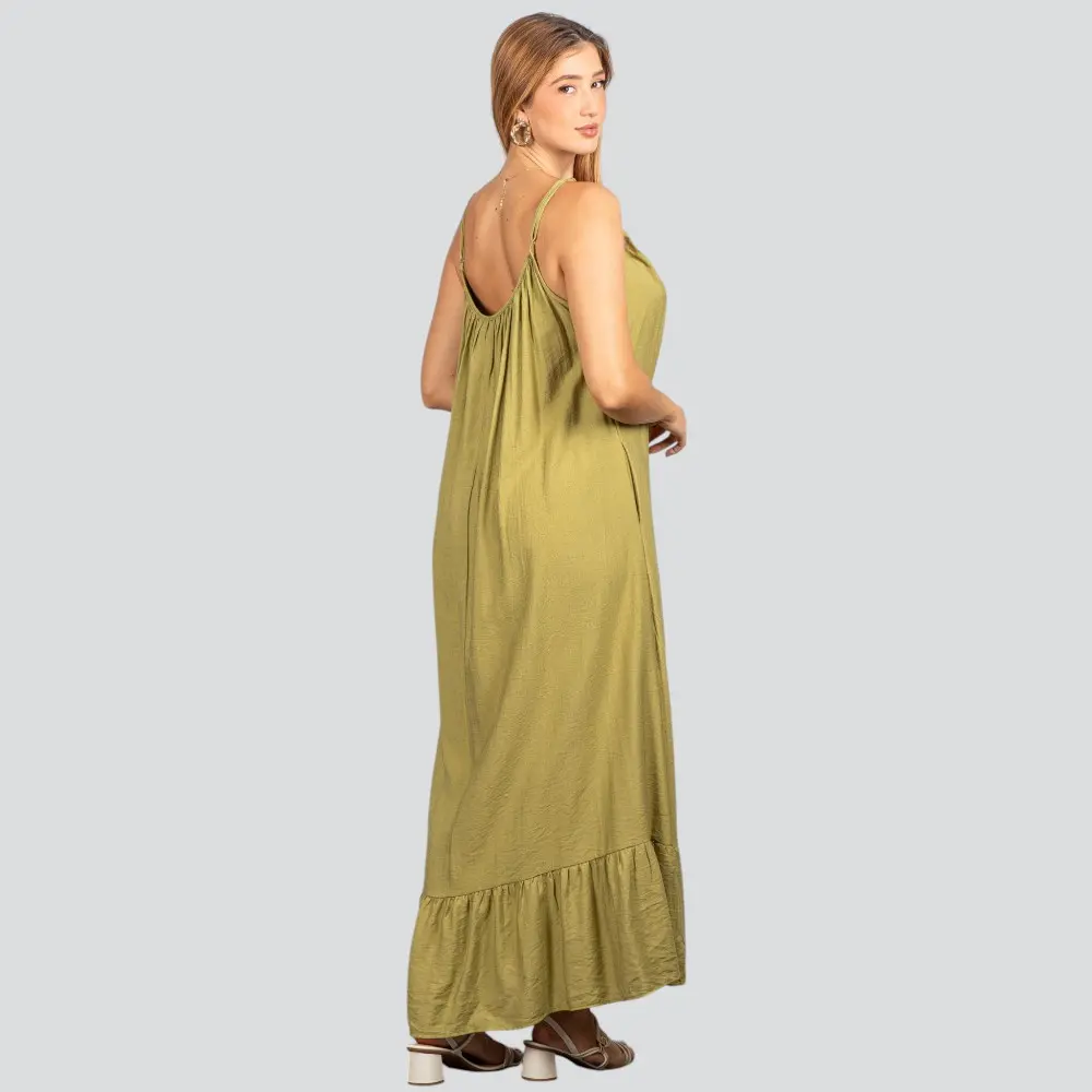Vestido Feminino Longo Amplo com Pedraria .FV66129
