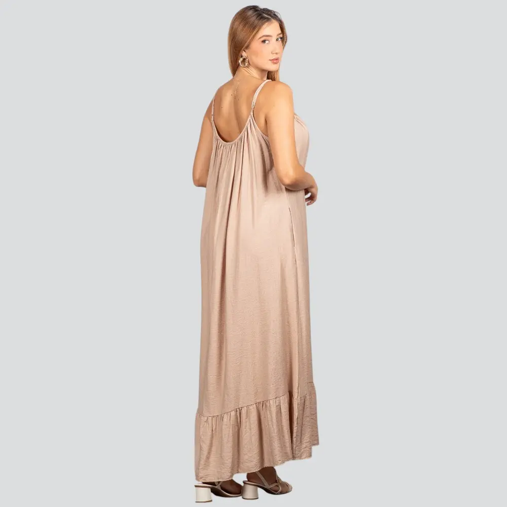 Vestido Feminino Longo Amplo com Pedraria .FV66129