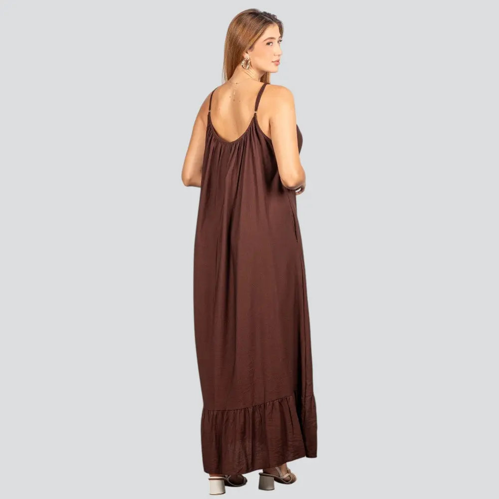 Vestido Feminino Longo Amplo com Pedraria .FV66129