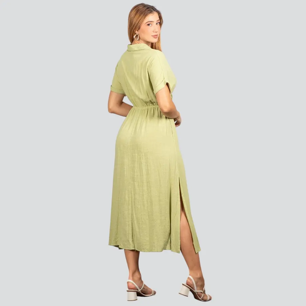 Vestido Feminino Midi Manga Curta .LV65901