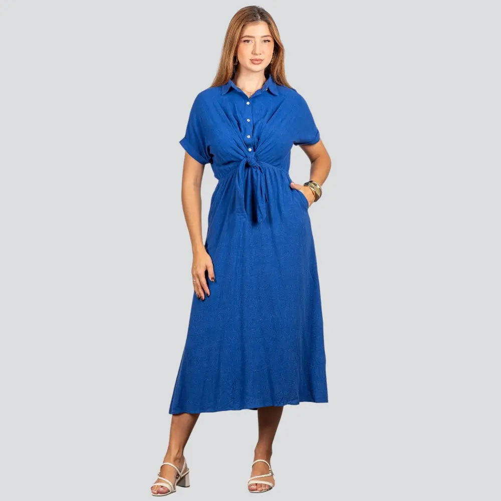 Vestido Feminino Midi Manga Curta .LV65901