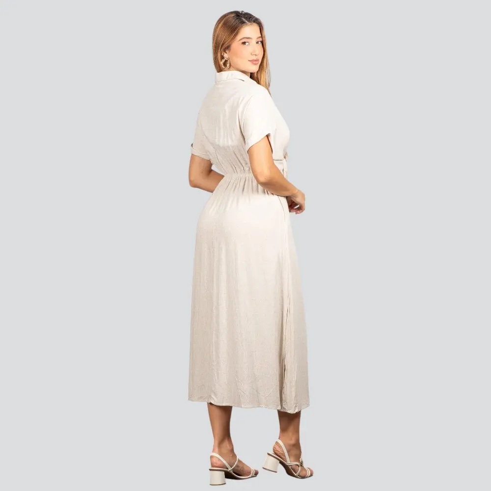 Vestido Feminino Midi Manga Curta .LV65901