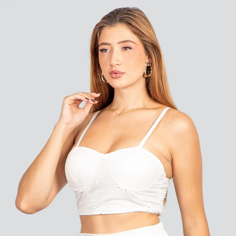Cropped Feminino Alça com Bojo Laise .P665C