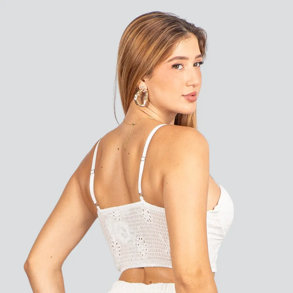 Cropped Feminino Alça com Bojo Laise .P665C