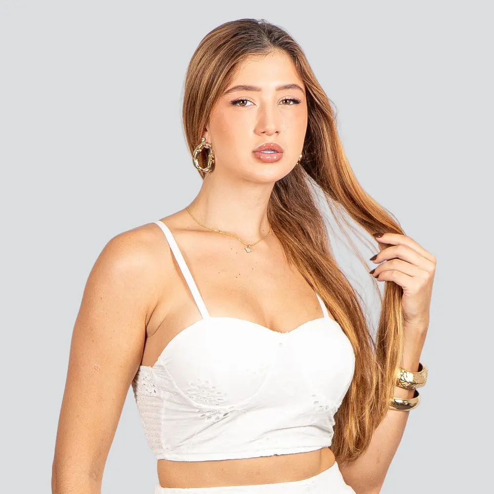 Cropped Feminino Alça com Bojo Laise .P665C