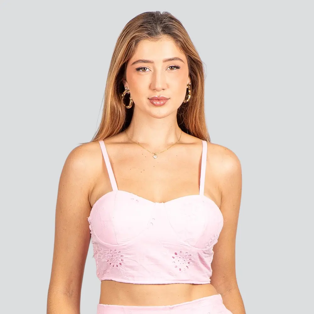 Cropped Feminino Alça com Bojo Laise .P665C