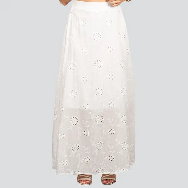 Saia Feminina Longa Laise .P665S Branco