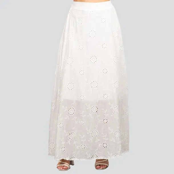 Saia Feminina Longa Laise .P665S Branco
