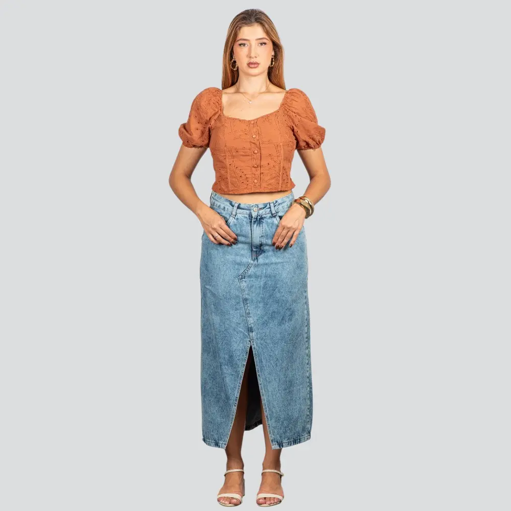 Blusa Feminina Laise com Bojo e Botões .SF011