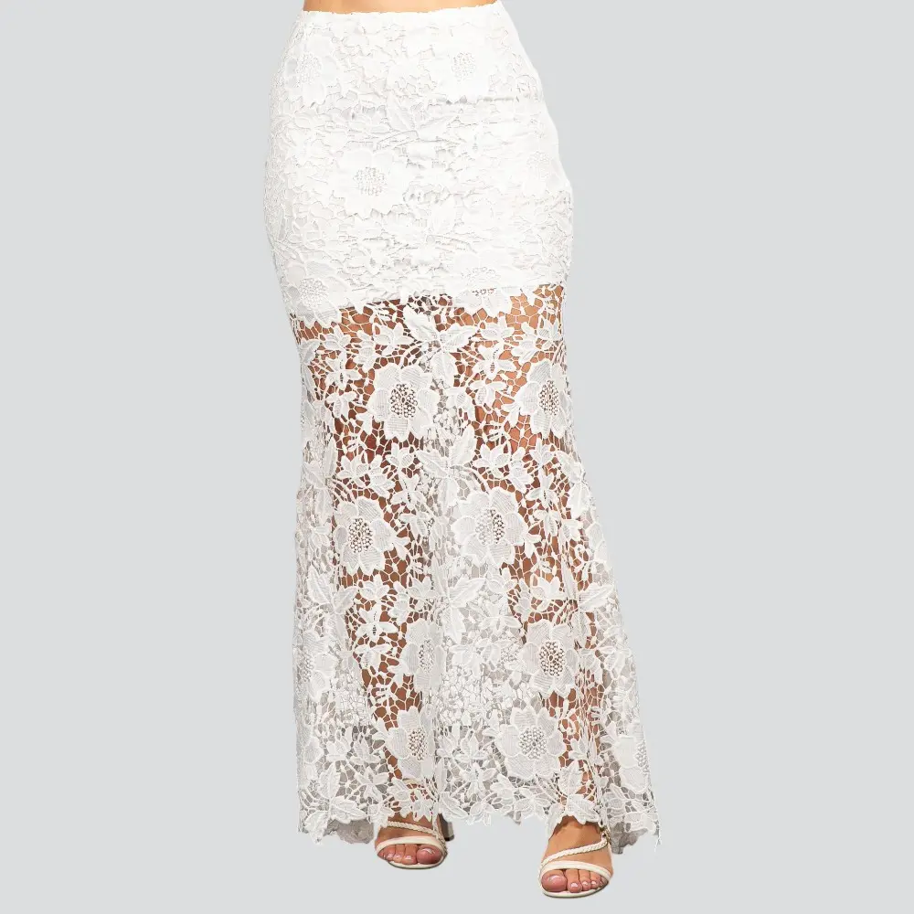 Saia Longa em Guipure Floral .9628-12S