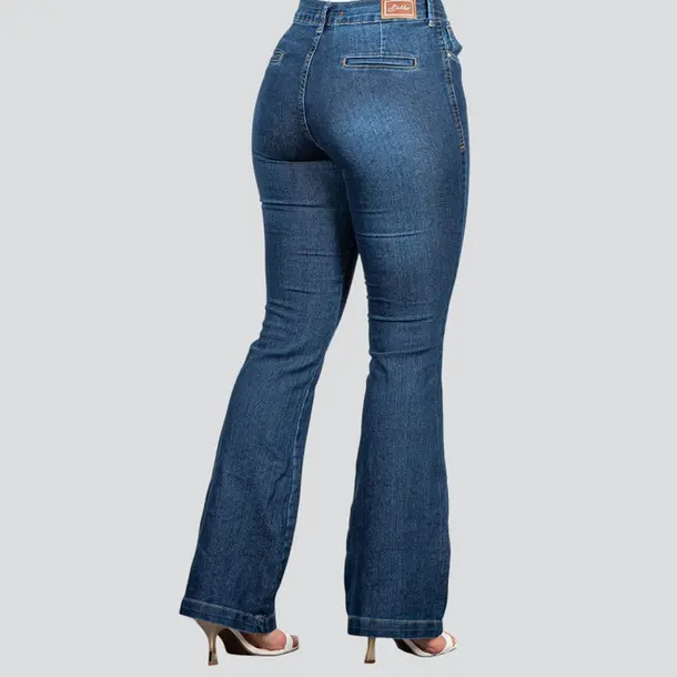 Calça Feminina Jeans Flare .BK32061 Lav Escura