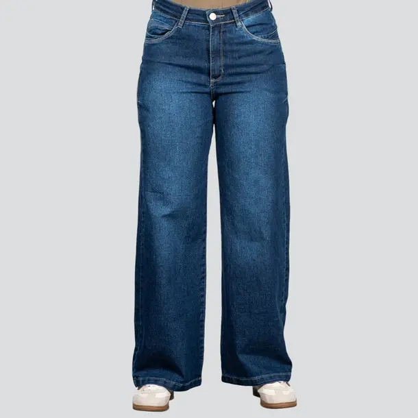 Calça Feminina Jeans Wide Leg .BK33189 Lav Escura