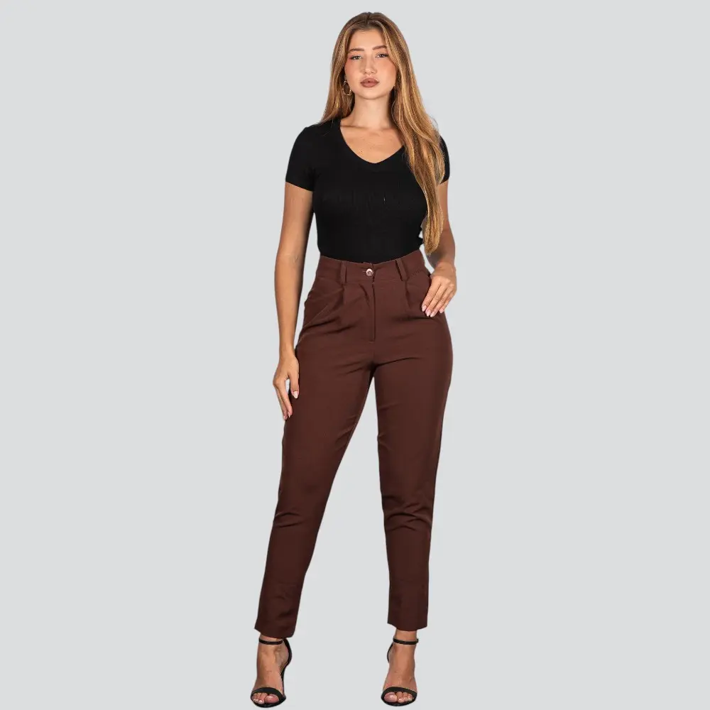 Blusa Feminina Manga Curta Gola V .ZW242