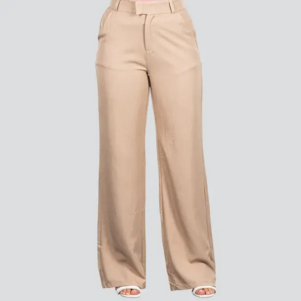 Calça Feminina Alfaiataria Pantalona .XX4424A Areia