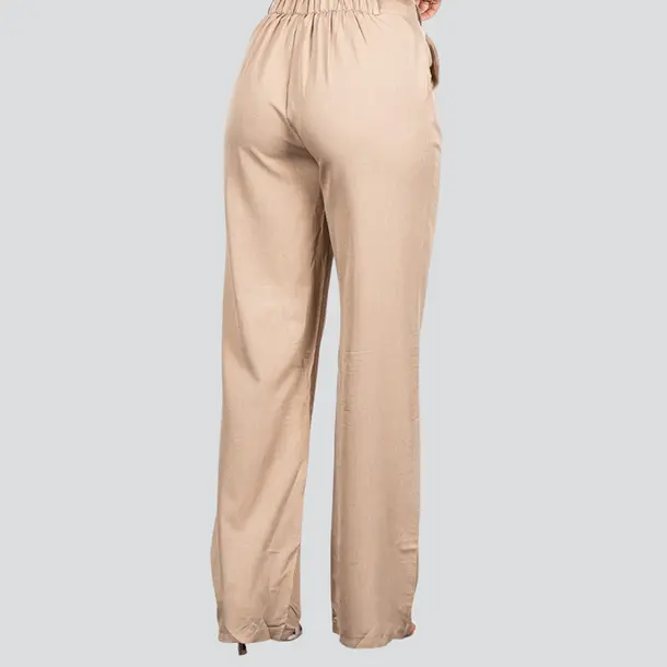 Calça Feminina Alfaiataria Pantalona .XX4424A Areia