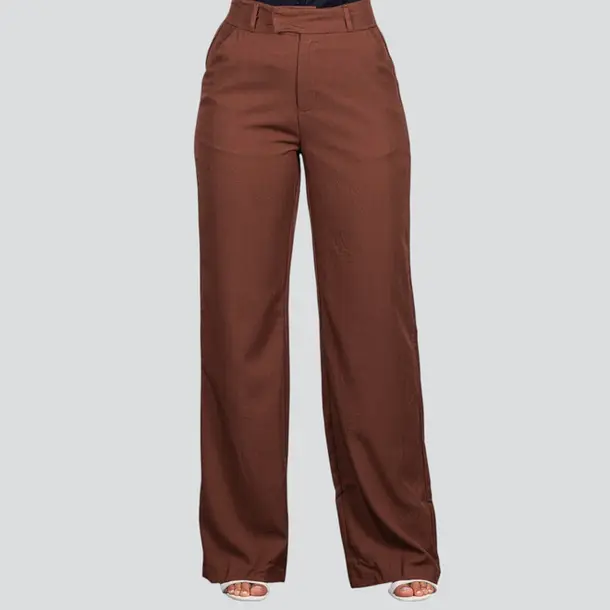 Calça Feminina Alfaiataria Pantalona .XX4424A Marrom