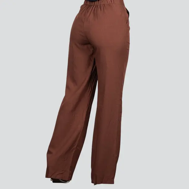 Calça Feminina Alfaiataria Pantalona .XX4424A Marrom