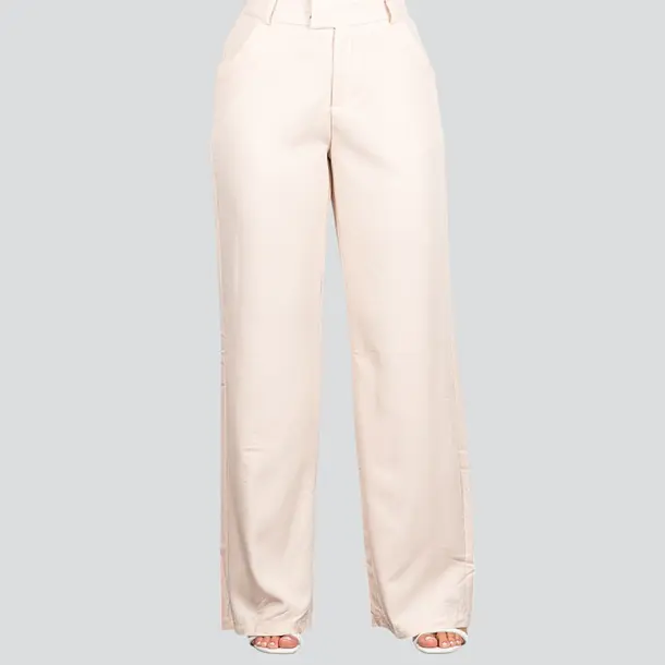 Calça Feminina Alfaiataria Pantalona .XX4424A Creme