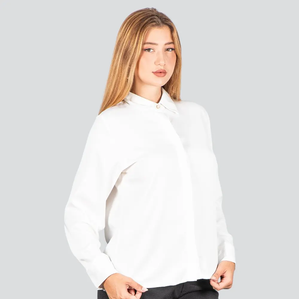 Camisa Feminina Manga Longa Cetim .WS93395
