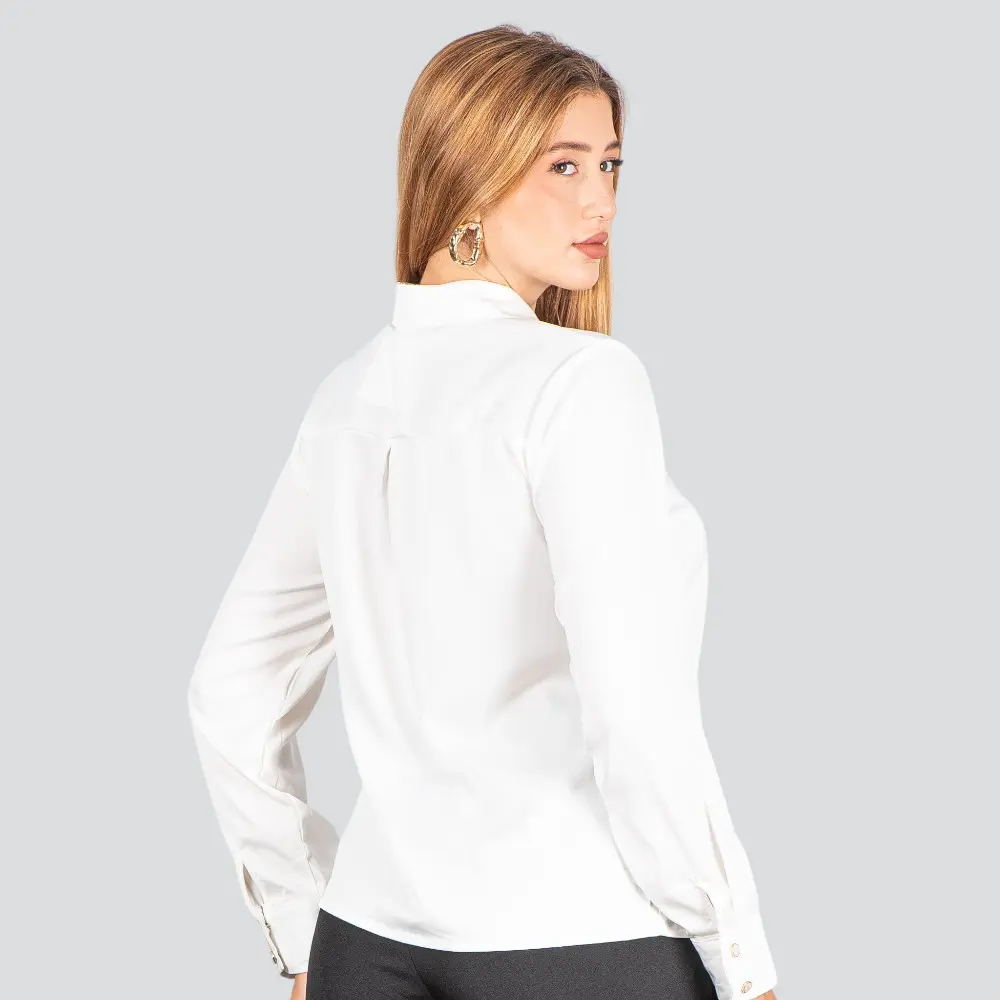 Camisa Feminina Manga Longa Cetim .WS93395