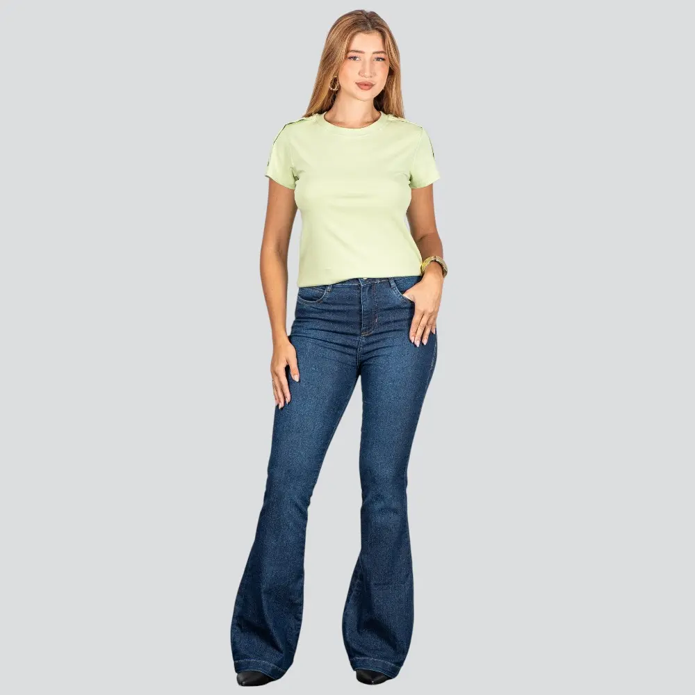 Blusa Feminina Manga Curta Com Botões .XB665