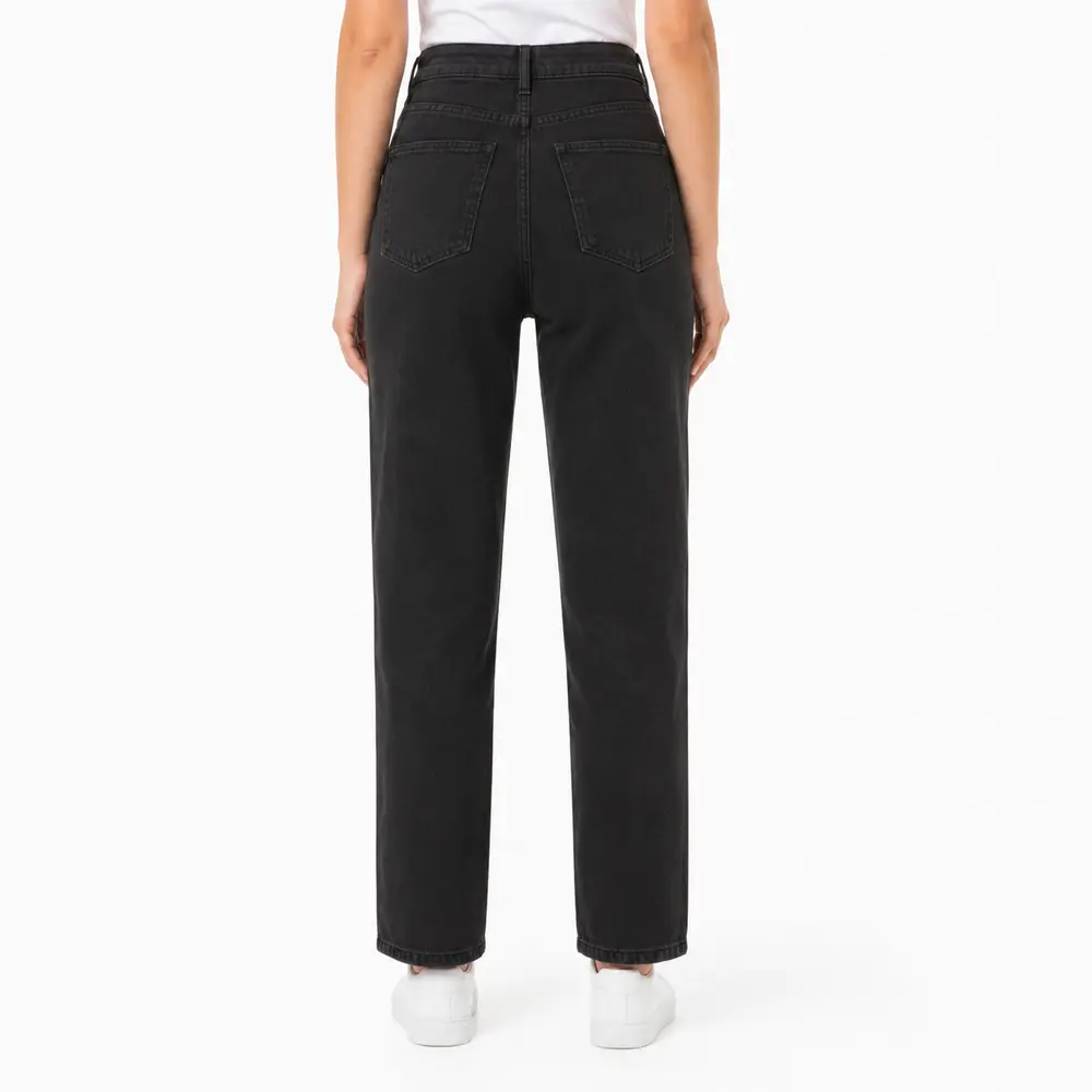 Calça Feminina Jeans Reta Mom Cintura Alta .BK33171