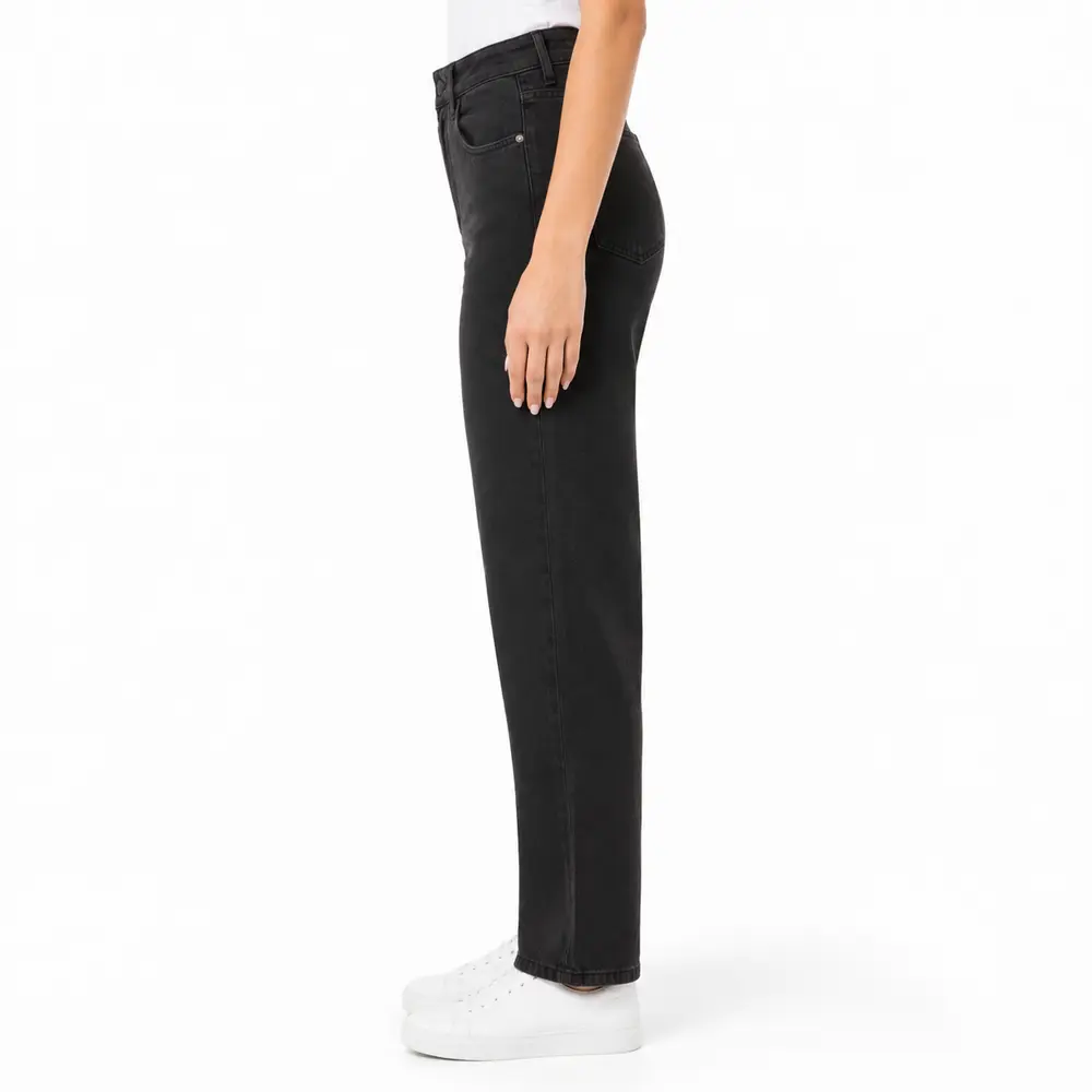 Calça Feminina Jeans Reta Mom Cintura Alta .BK33171
