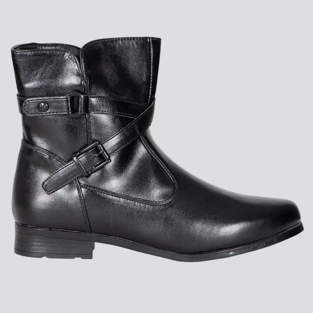 Bota Feminina Cano Curto Salto Baixo Fivela .72323