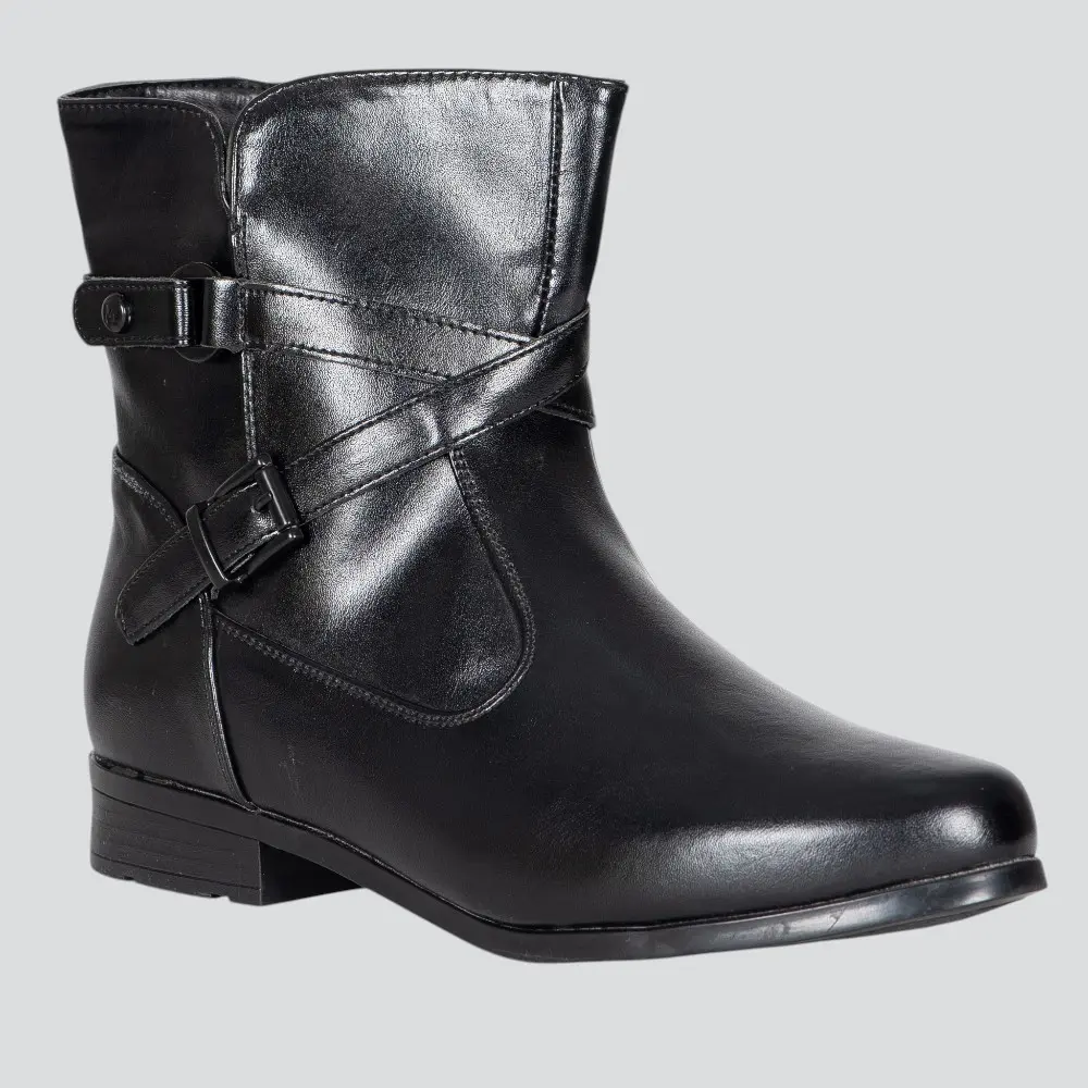 Bota Feminina Cano Curto Salto Baixo Fivela .72323