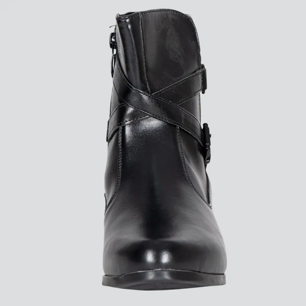 Bota Feminina Cano Curto Salto Baixo Fivela .72323