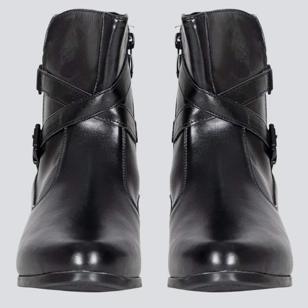 Bota Feminina Cano Curto Salto Baixo Fivela .72323
