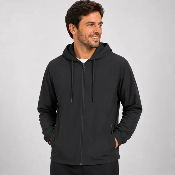 Jaqueta Masculina Microfibra Capuz Casual .92000200B Preto