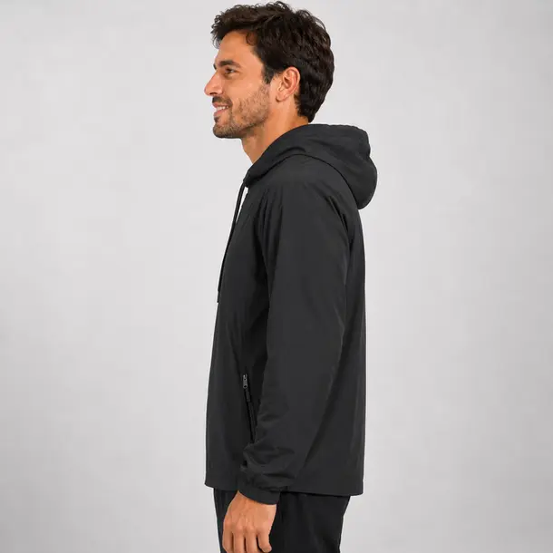 Jaqueta Masculina Microfibra Capuz Casual .92000200B Preto