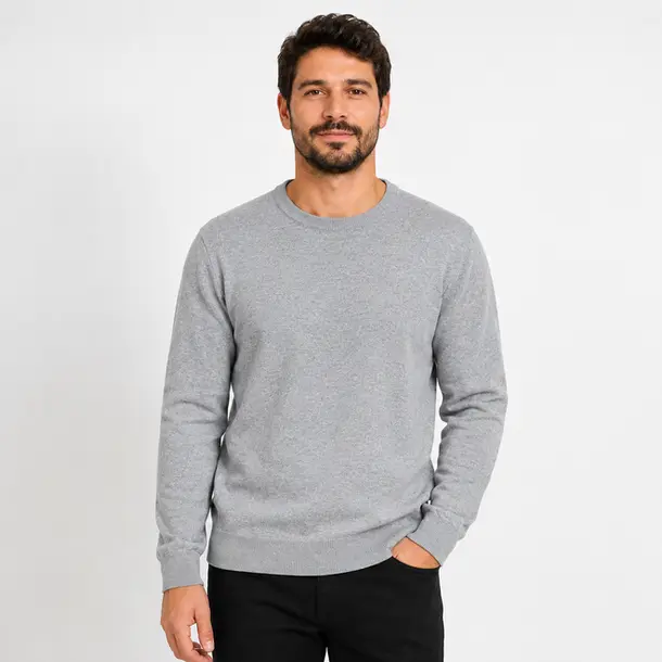 Sueter Masculino Gola Careca Tricot Casual .2002968 Mescla