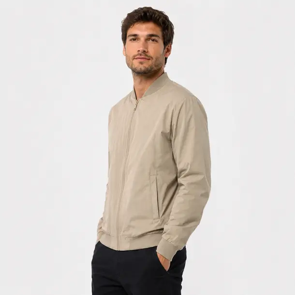 Jaqueta Masculina Microfibra Bomber Casual .2002959 Caqui