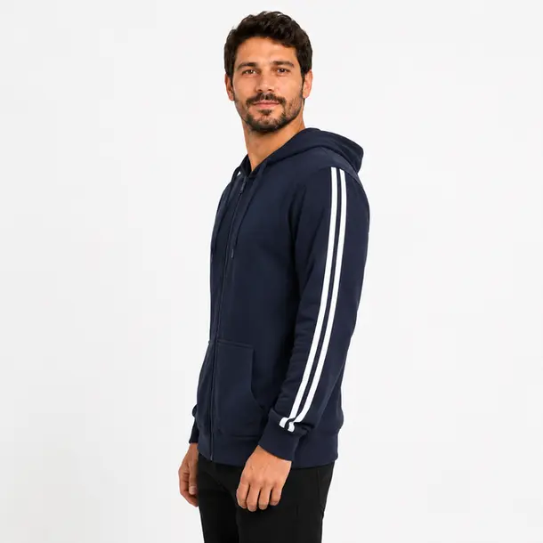 Jaqueta Masculina Helanca Capuz Listras .2002975B Marinho