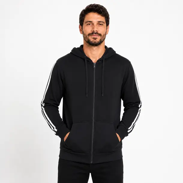 Jaqueta Masculina Helanca Capuz Listras .2002975B - Jaqueta