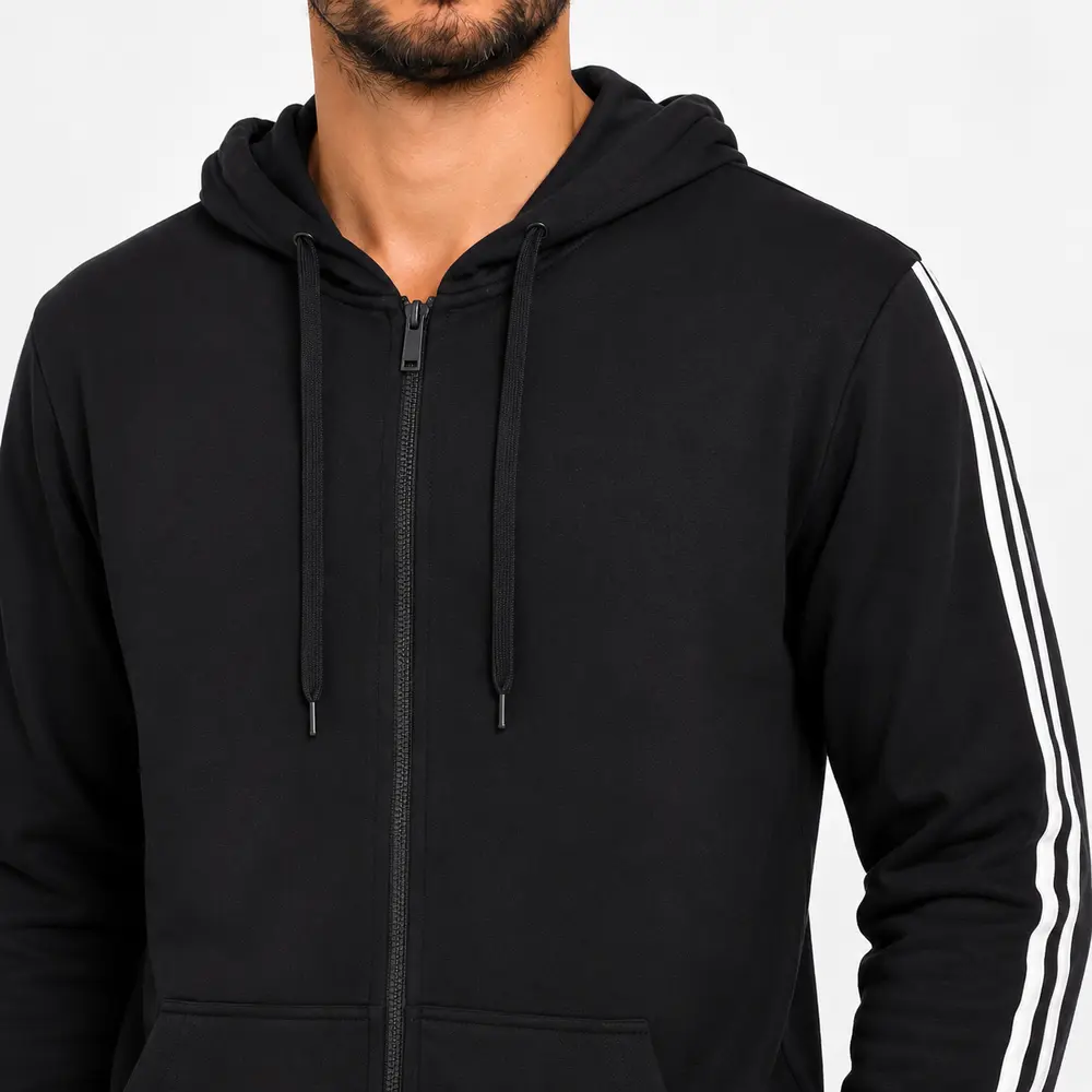 Jaqueta Masculina Helanca Capuz Listras .2002975B