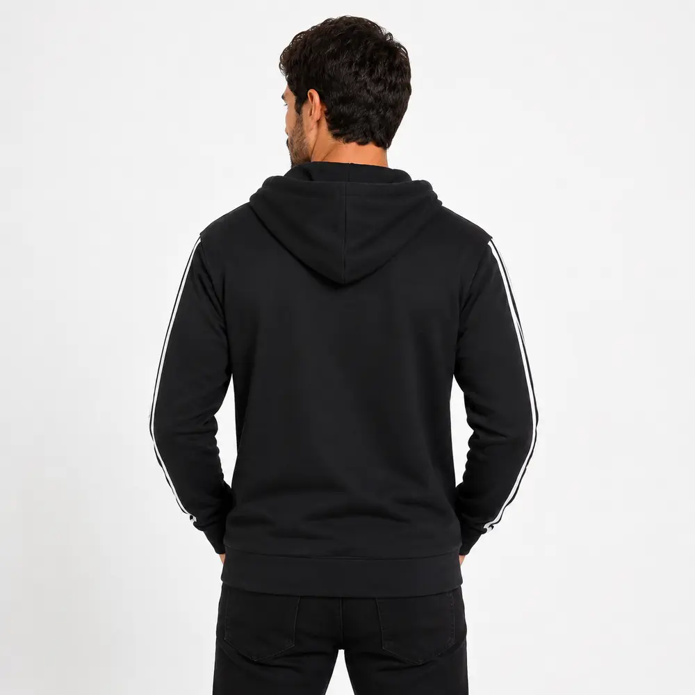 Jaqueta Masculina Helanca Capuz Listras .2002975B